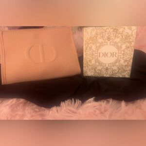 CHRISTIAN DIOR PINK CD LOGO Cosmetic Bag - Makeup Case - NEW with DIOR BOX